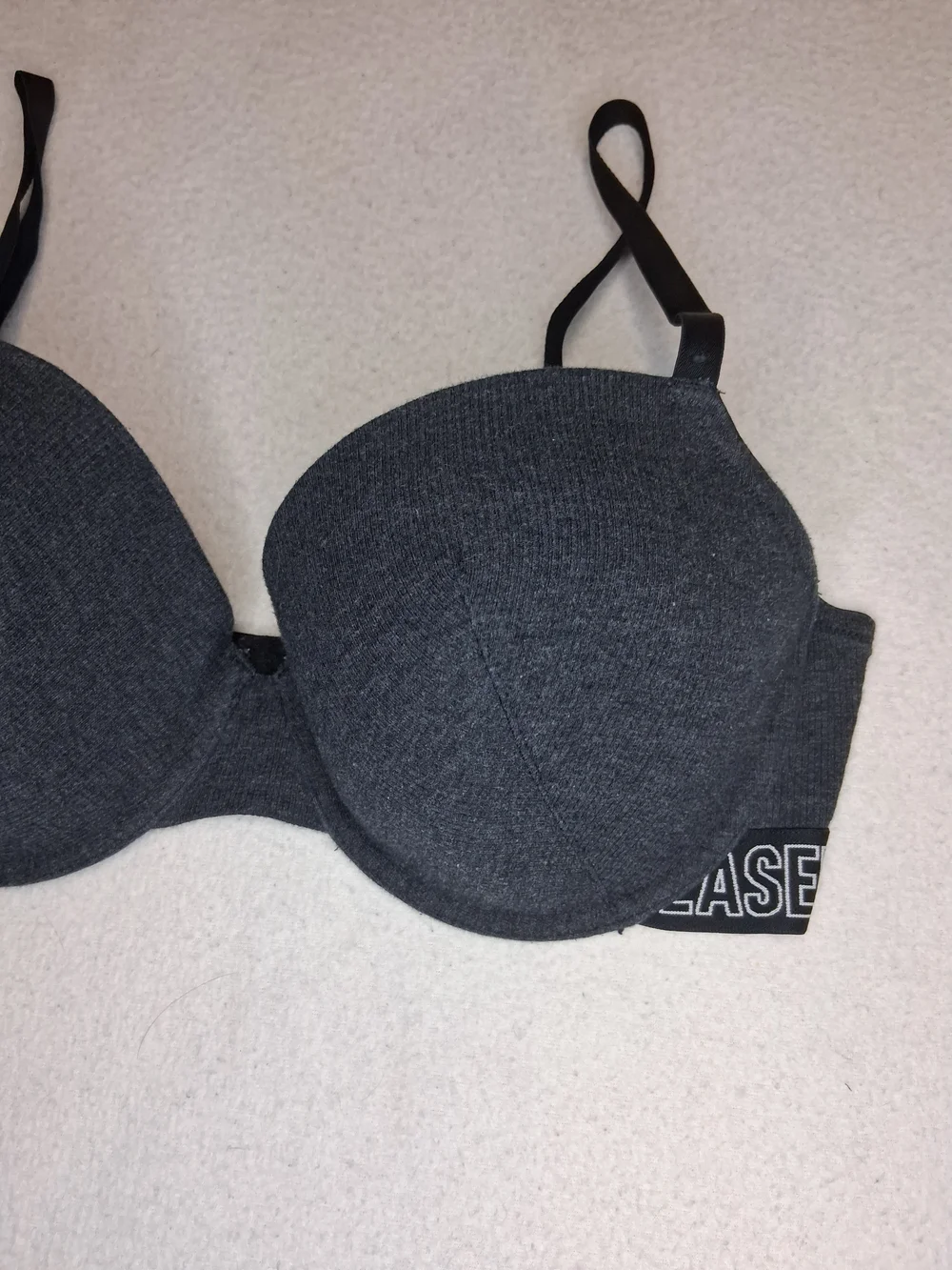 La SENZA Charcoal Gray Padded Underwire Bra with Logo Band - Picture 2 of 8